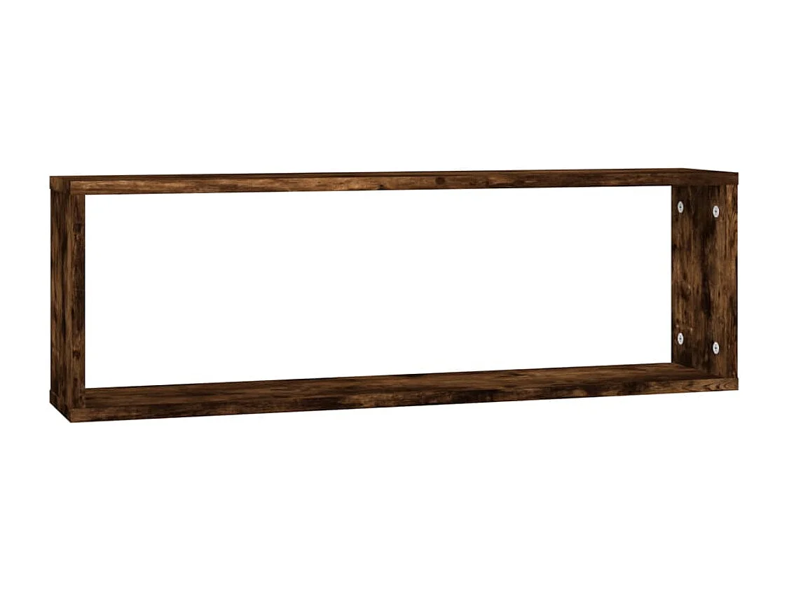 Kubus wandplanken 2 stuks Gerookt eiken 80x15x26,5 cm