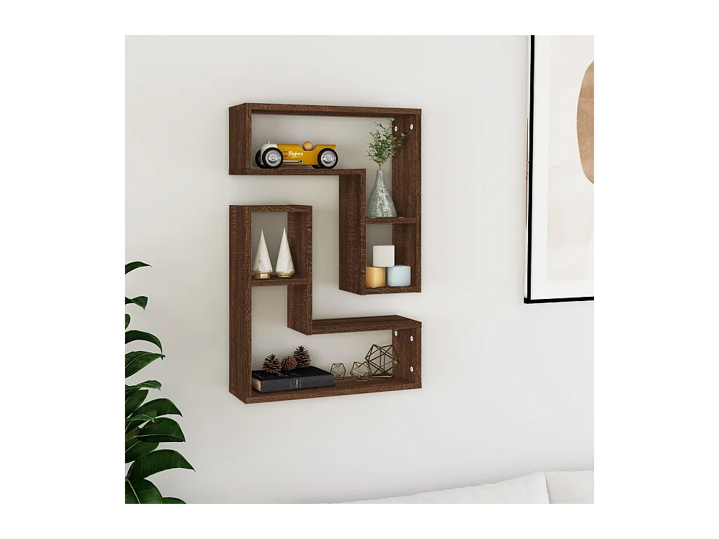 Wandplanken 2 stuks Bruin eiken 50x15x50 cm Technisch hout