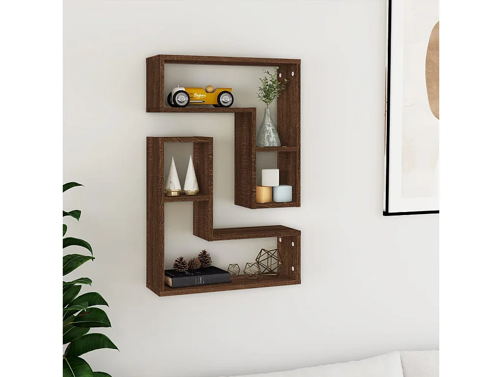 Étagères murales 2 pcs Chêne marron 50x15x50 cm Bois ingénierie