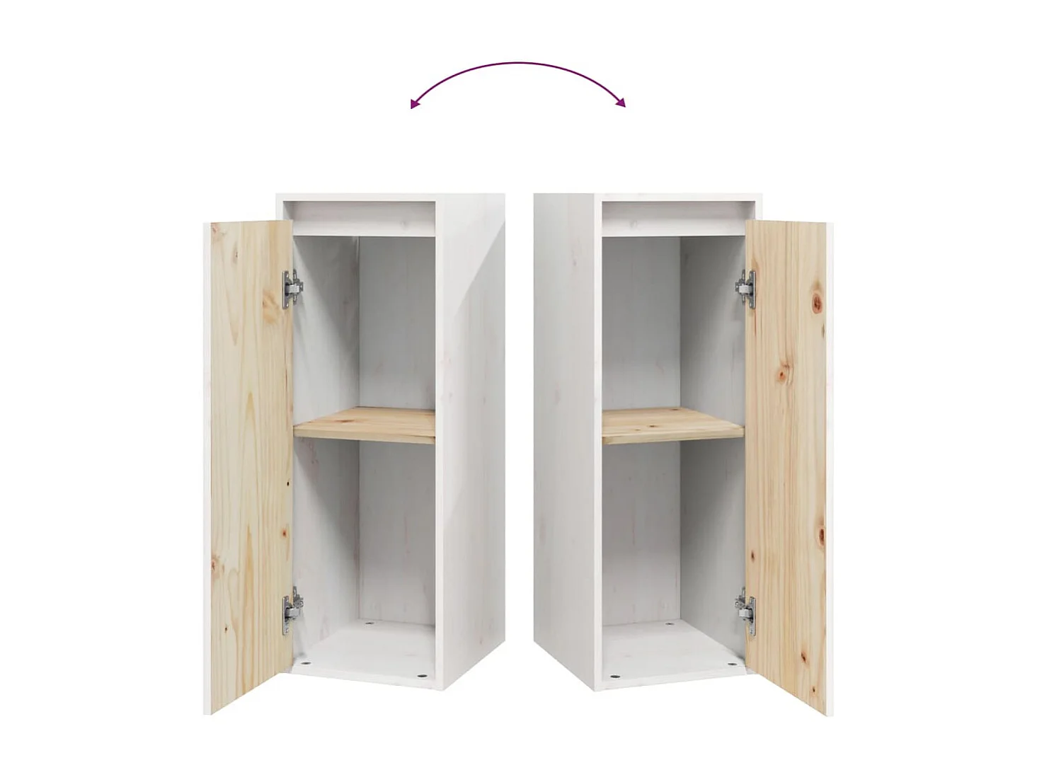 Pensili 2 pz Bianco 30x30x80 cm Legno massello di pino