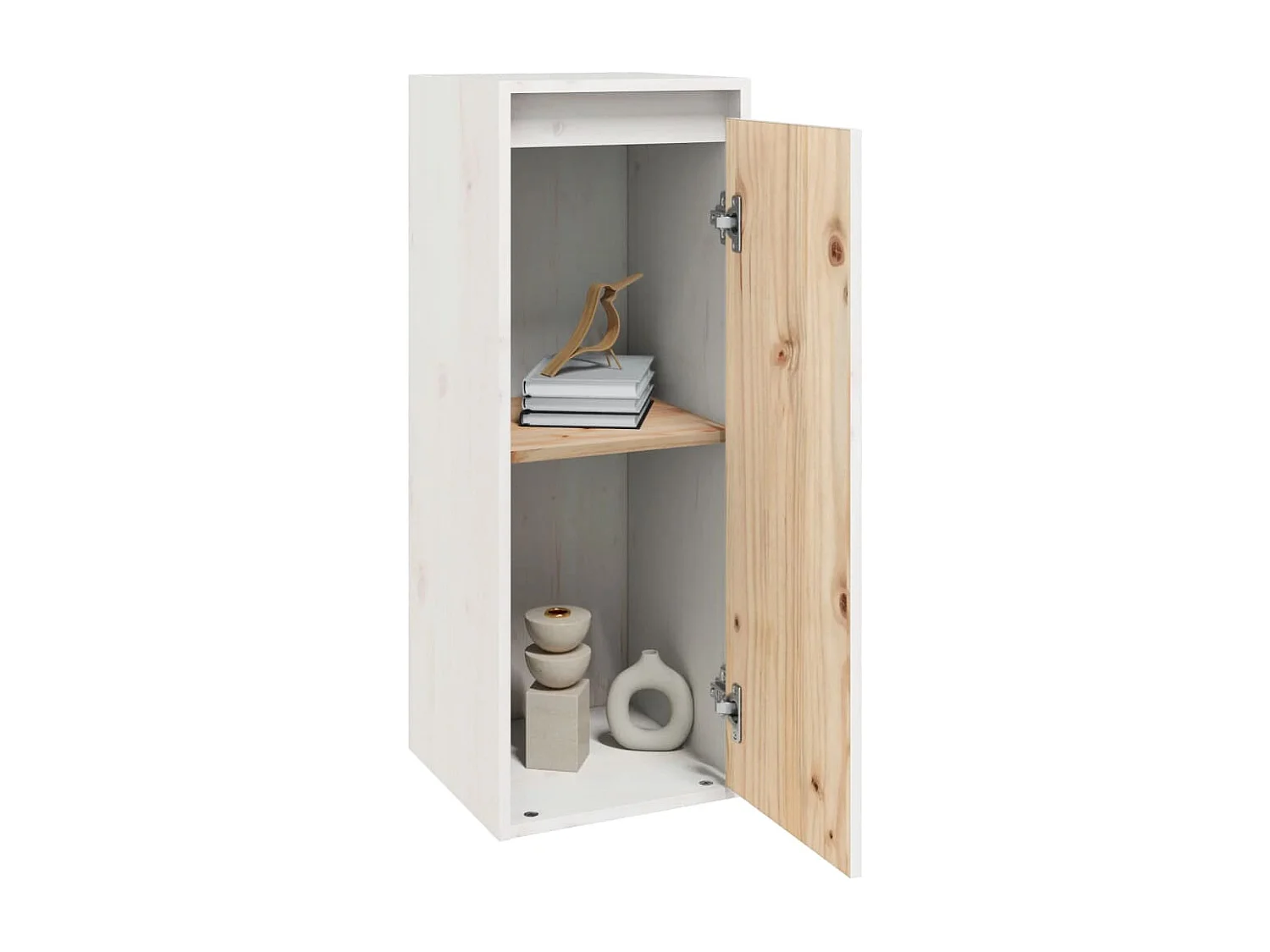 Armoires murales 2 pcs Blanc 30x30x80 cm Bois de pin massif