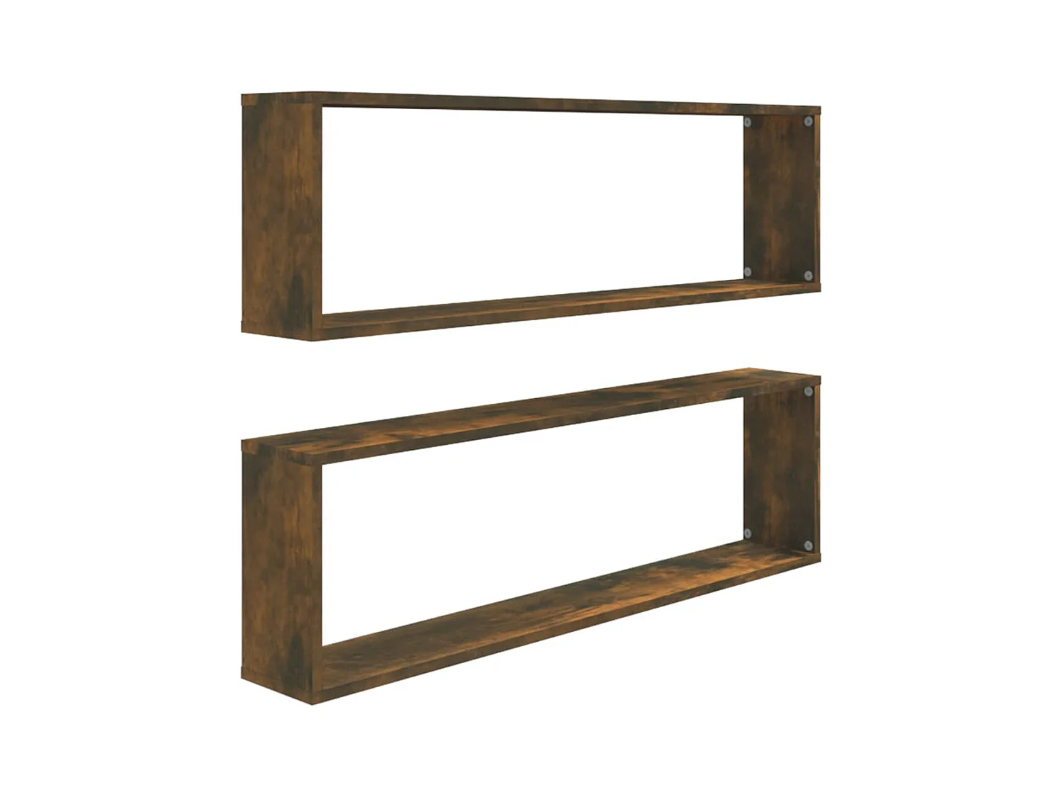 Étagères murales cubiques 2 pcs Chêne fumé 100x15x30 cm