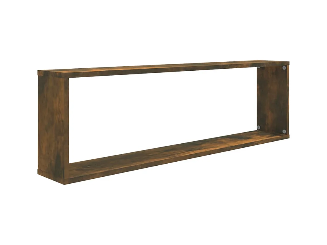 Étagères murales cubiques 2 pcs Chêne fumé 100x15x30 cm