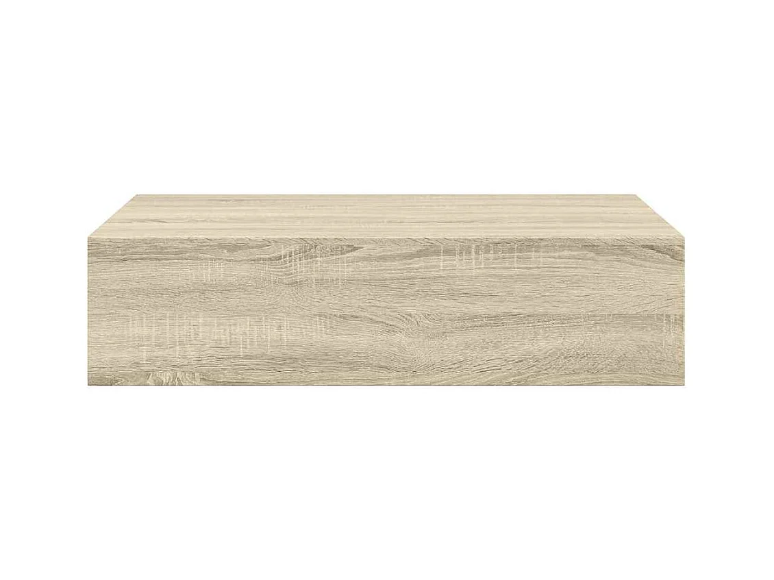 Étagères à tiroirs murales 2 pcs chêne 40x23,5x10 cm MDF