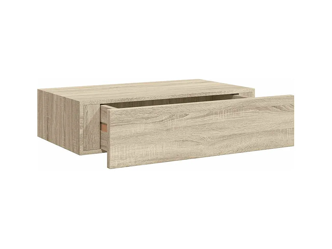 Étagères à tiroirs murales 2 pcs chêne 40x23,5x10 cm MDF