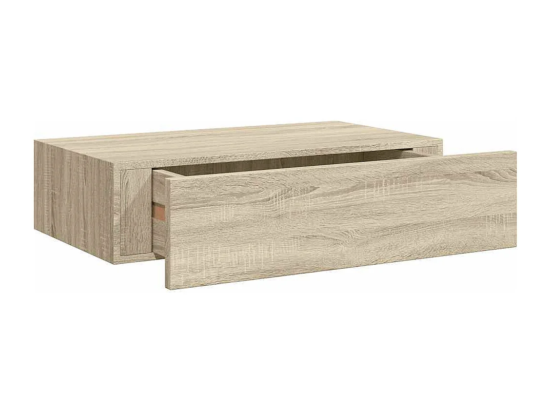 Étagères à tiroirs murales 2 pcs chêne 40x23,5x10 cm MDF