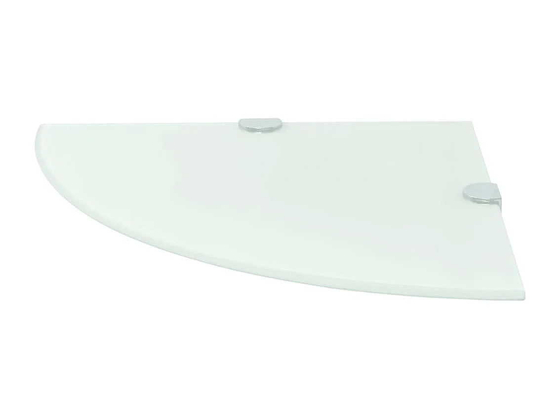 mensole angolari e staffe cromate in vetro bianco 35x35 cm