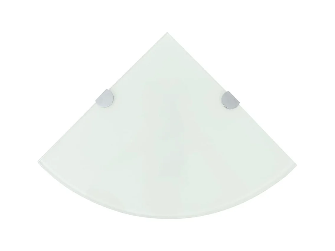 stuks hoekplanken en chromen beugels wit glas 35x35 cm
