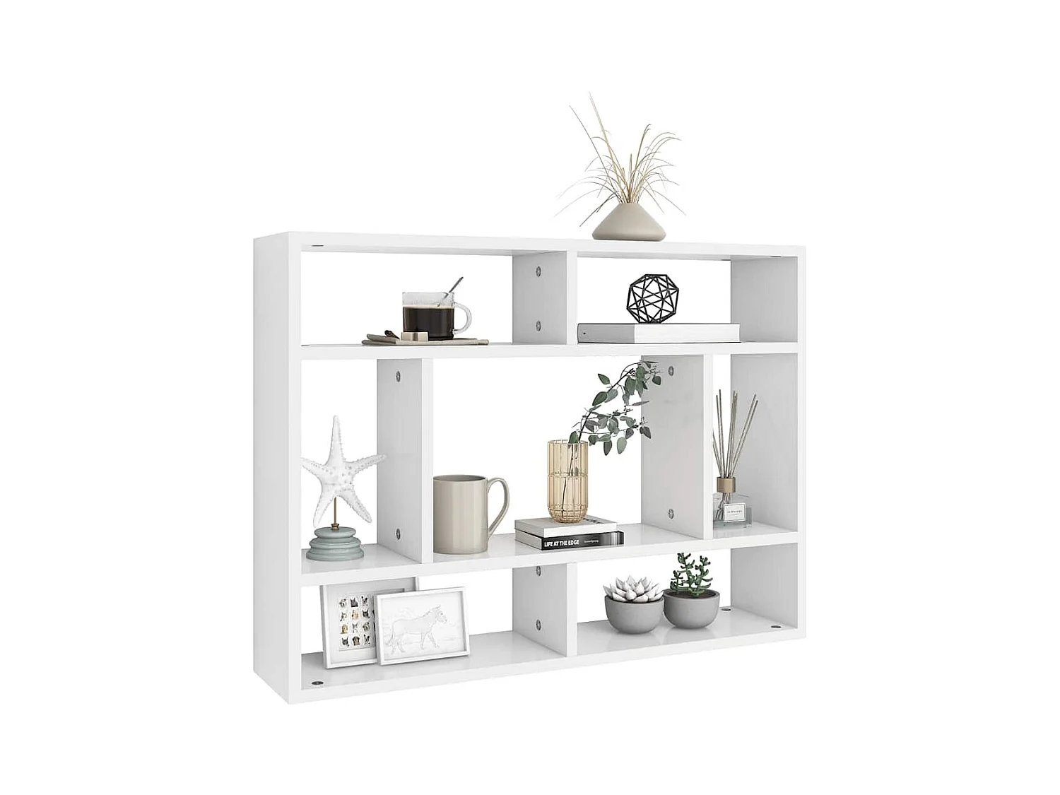 Mensola da parete Bianca 75x16x55 cm Legno composito