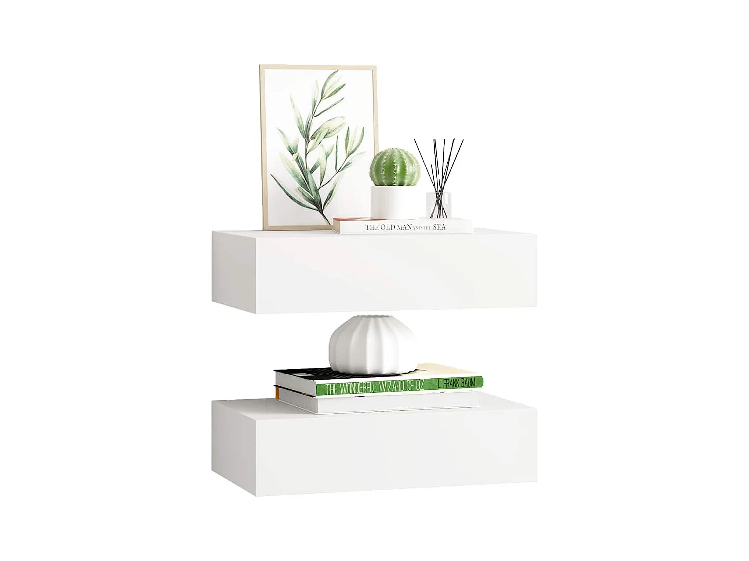 Mensole a muro per cassetti 2 pz Bianco 40x23,5x10 cm MDF