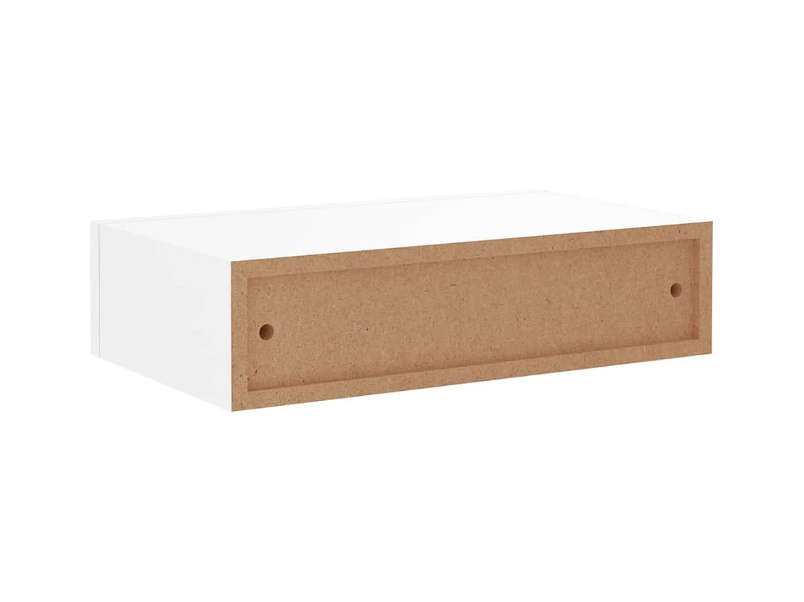 Mensole a muro per cassetti 2 pz Bianco 40x23,5x10 cm MDF