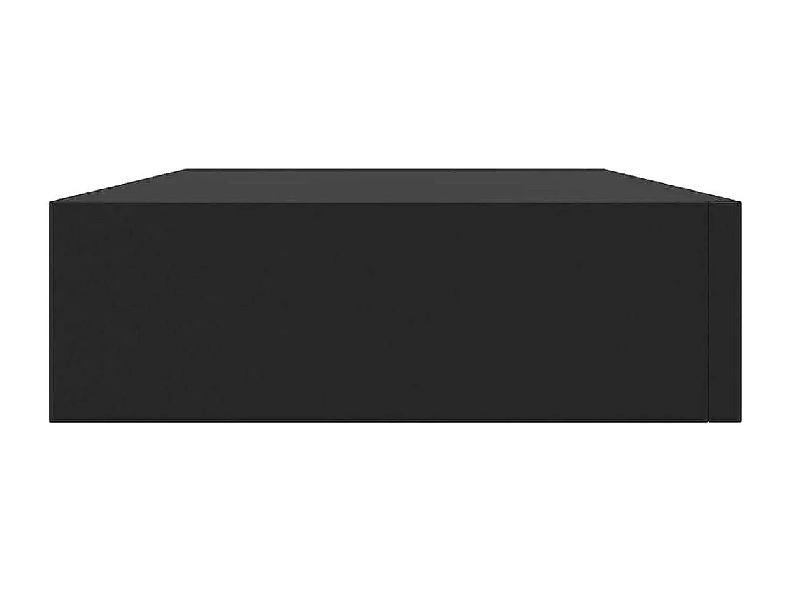 Étagère murale flottante avec tiroir Noir 48x25x8 cm