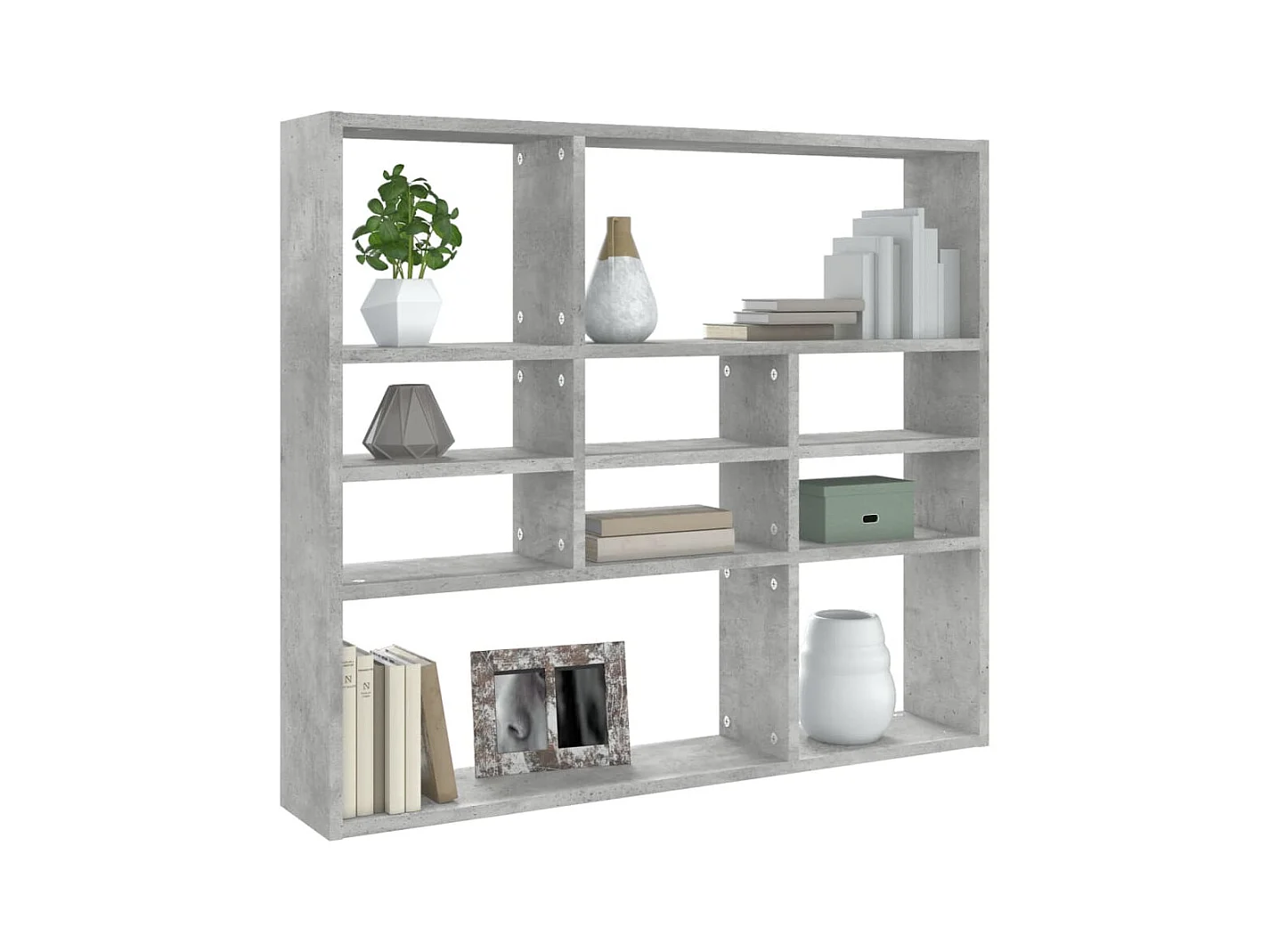 Étagère murale Gris béton 90x16x78 cm Bois d’ingénierie