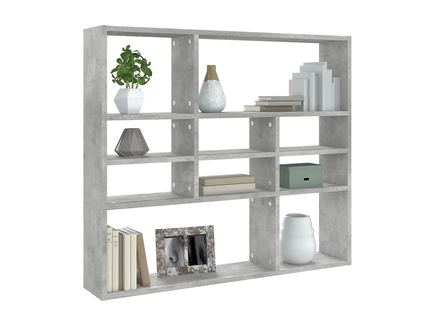 Étagère murale Gris béton 90x16x78 cm Bois d’ingénierie