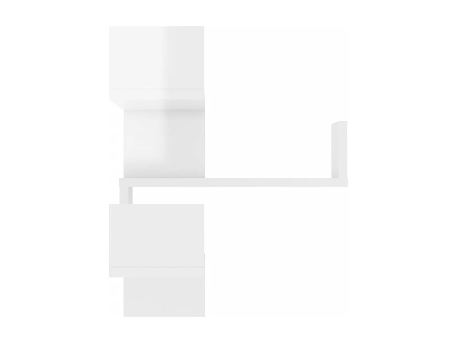 Étagères murales d'angle 2 pcs Blanc brillant Bois d’ingénierie