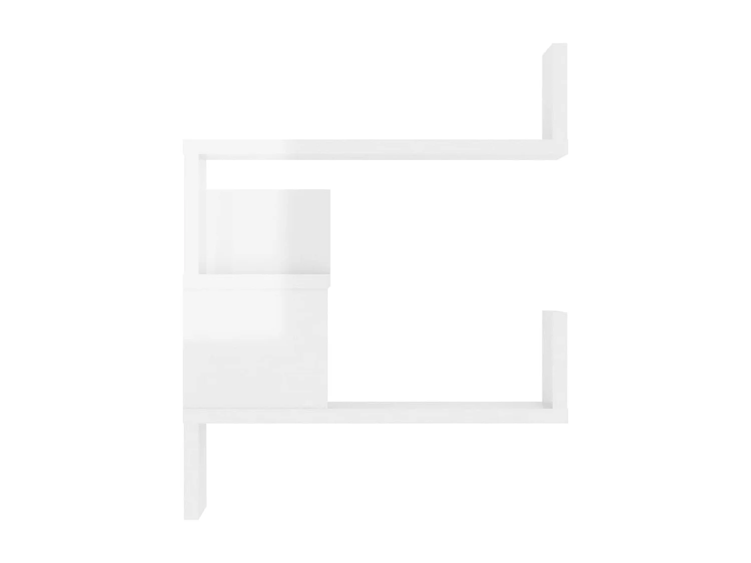 Étagères murales d'angle 2 pcs Blanc brillant Bois d’ingénierie