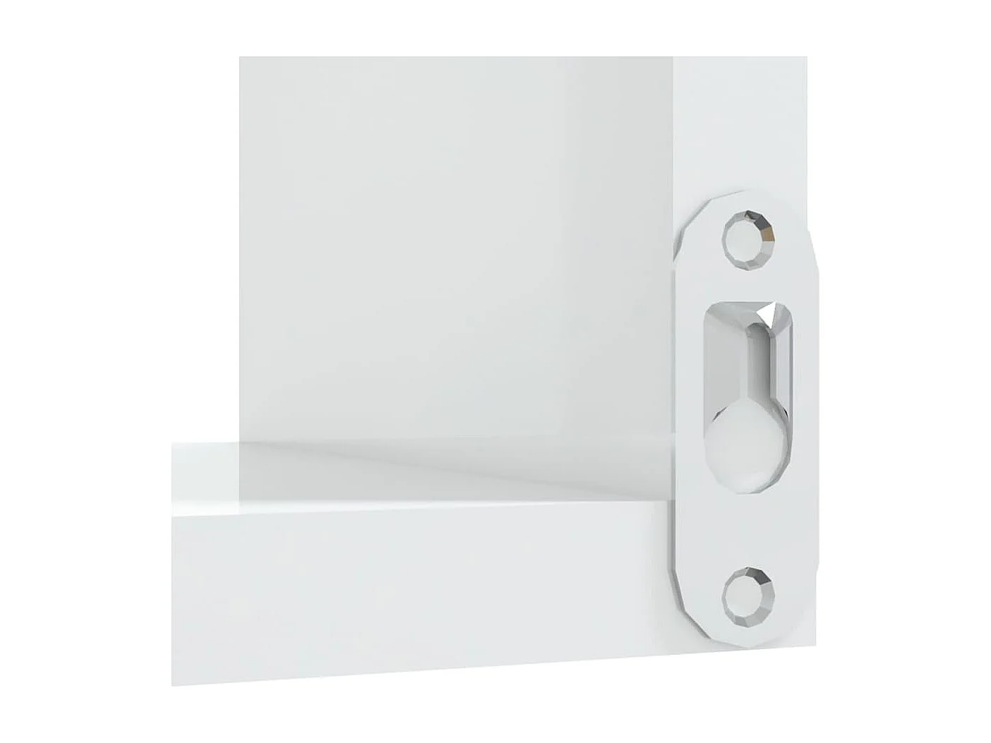 Étagères murales d'angle 2 pcs Blanc brillant Bois d’ingénierie