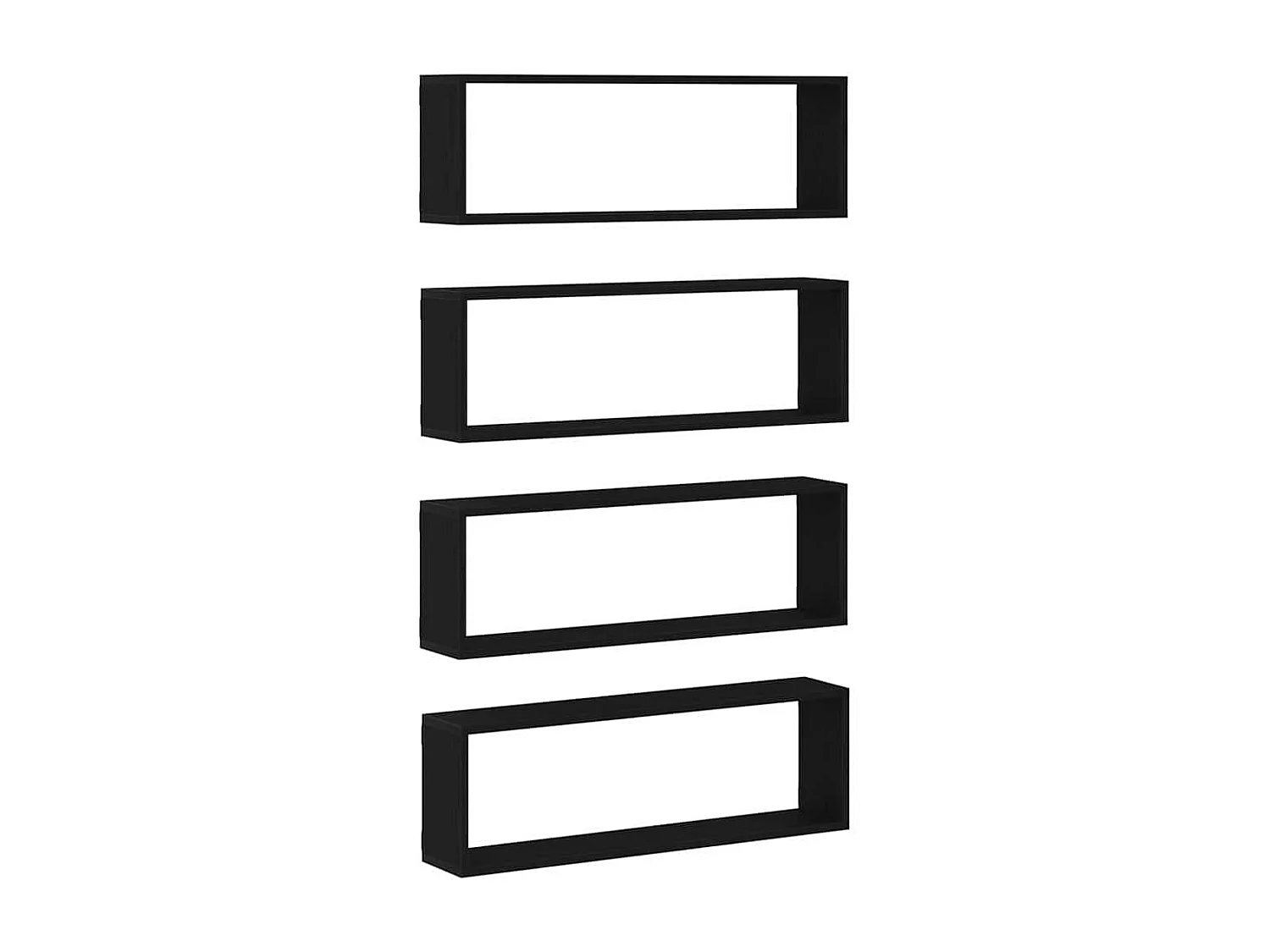 Étagères murales 4 pièces Chêne Noir 80x15x26 cm Bois d'ingénierie