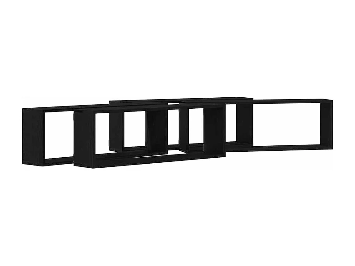 4-delige wandplanken Zwarte Eiken 80x15x26 cm Bewerkt hout