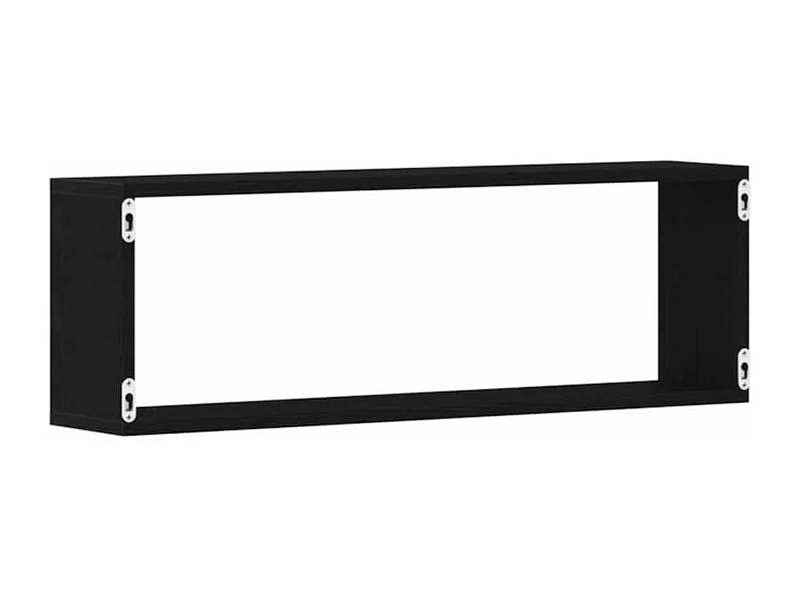 4-delige wandplanken Zwarte Eiken 80x15x26 cm Bewerkt hout