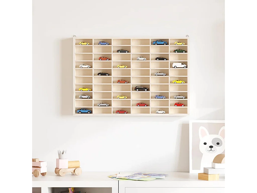 Sammlungsvitrine aus Holz mit 60 Fächern