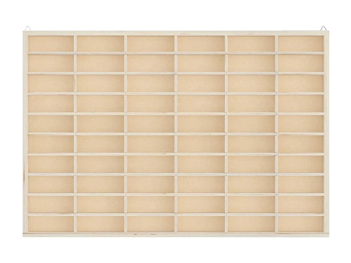 Sammlungsvitrine aus Holz mit 60 Fächern