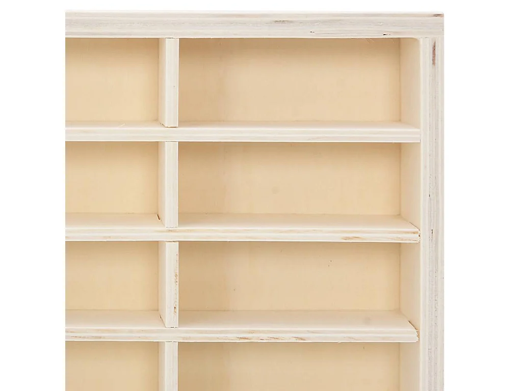 Vitrina de colección de madera con 60 compartimentos