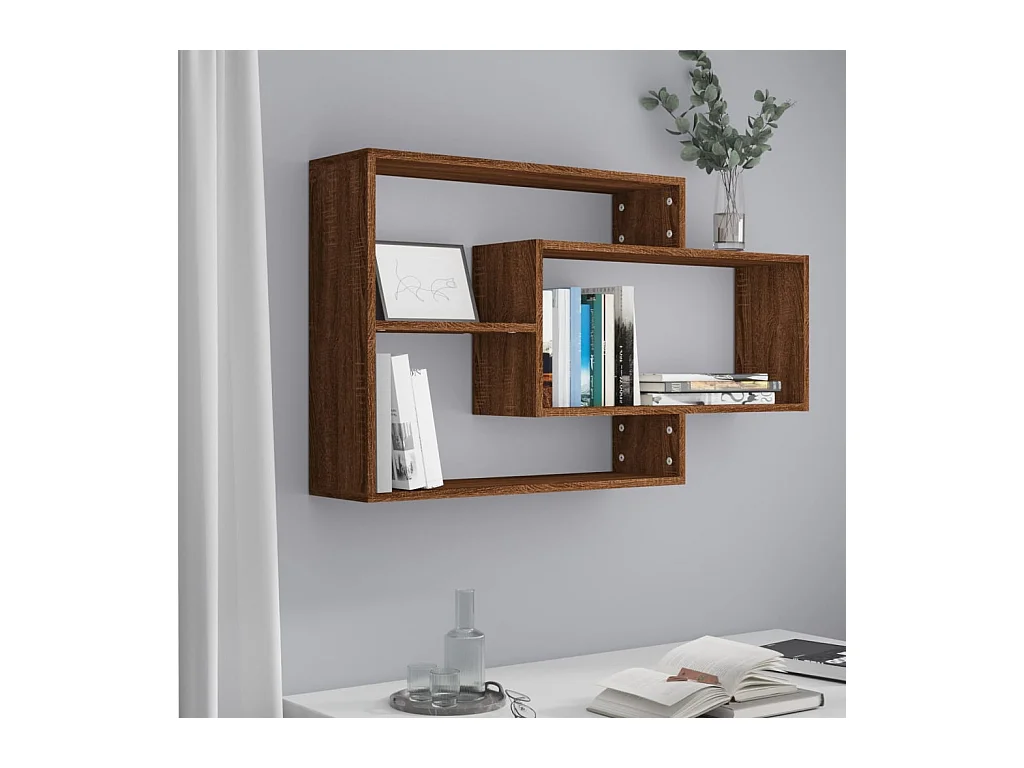 Étagère murale Chêne marron 104x20x58,5 cm Bois d'ingénierie