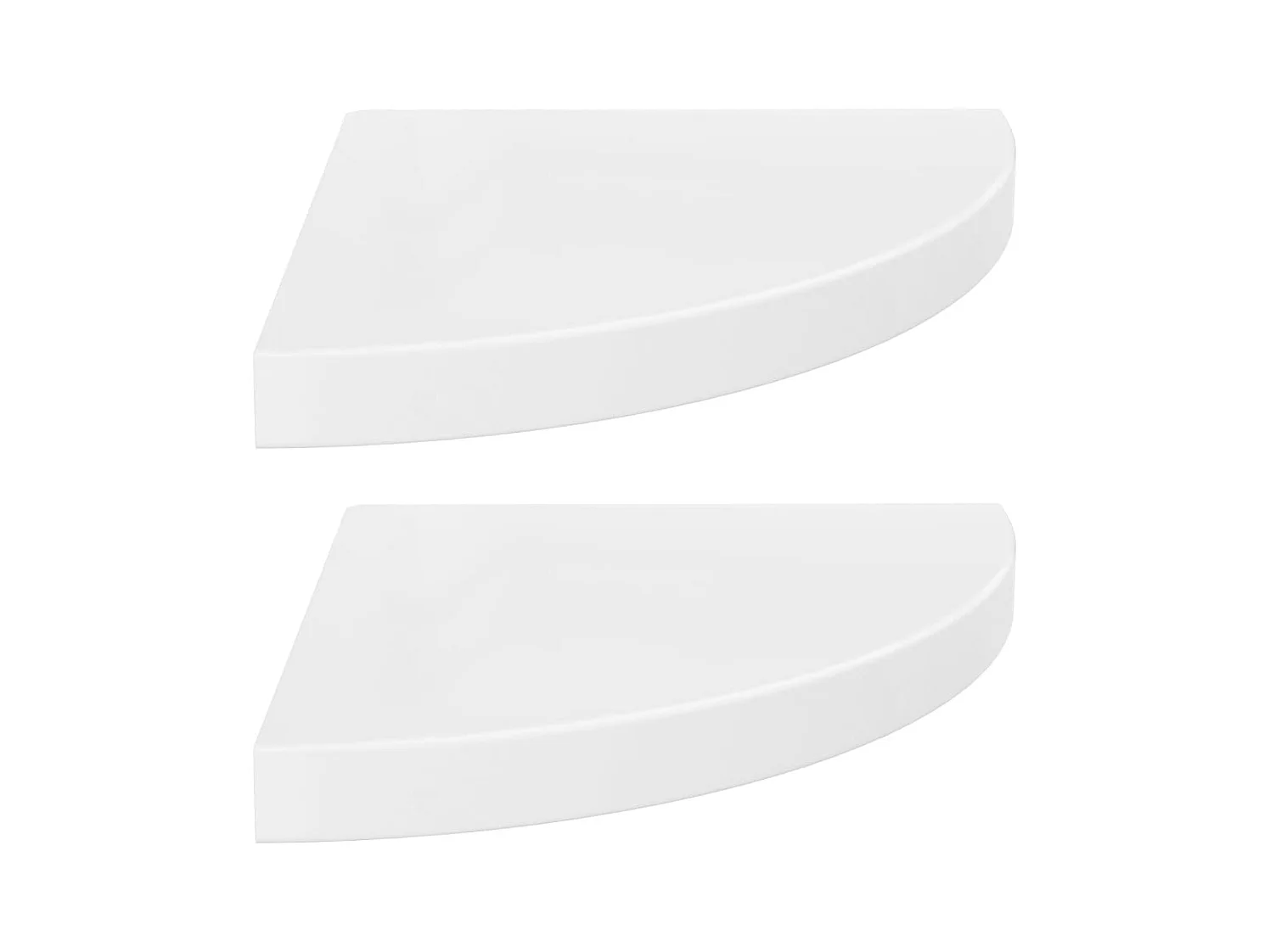 Mensole angolari sospese 2 pezzi Bianco lucido 35x35x3,8 cm MDF