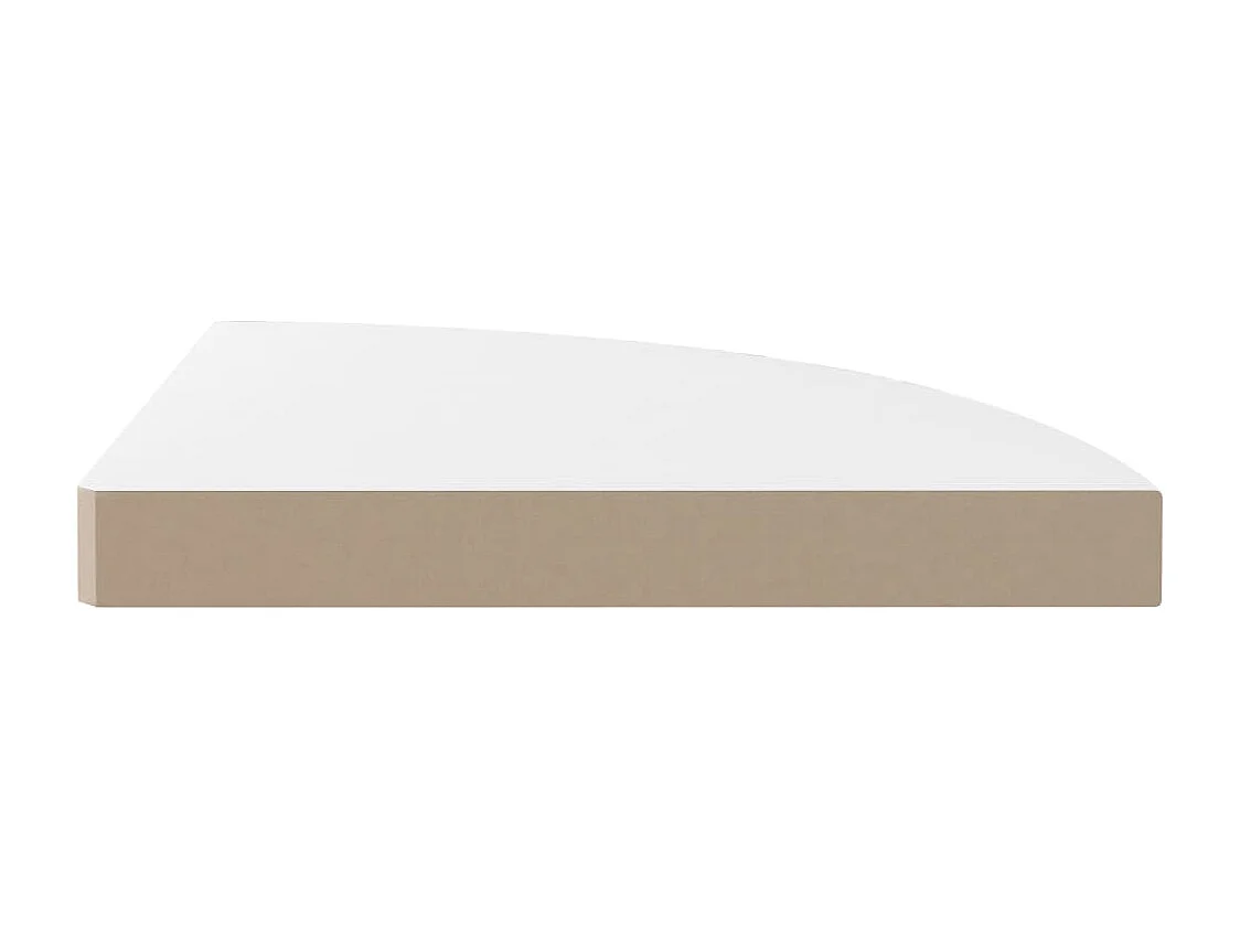 Étagères d'angle flottantes 2pcs blanc brillant 35x35x3,8cm MDF