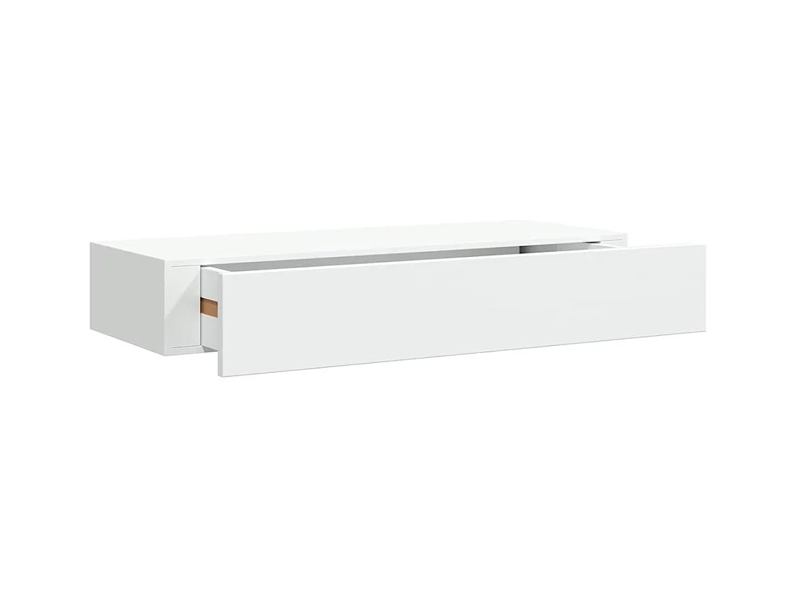 Mensola a cassetto da parete Bianco 60x23,5x10 cm MDF