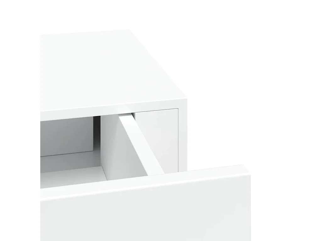 Mensola a cassetto da parete Bianco 60x23,5x10 cm MDF