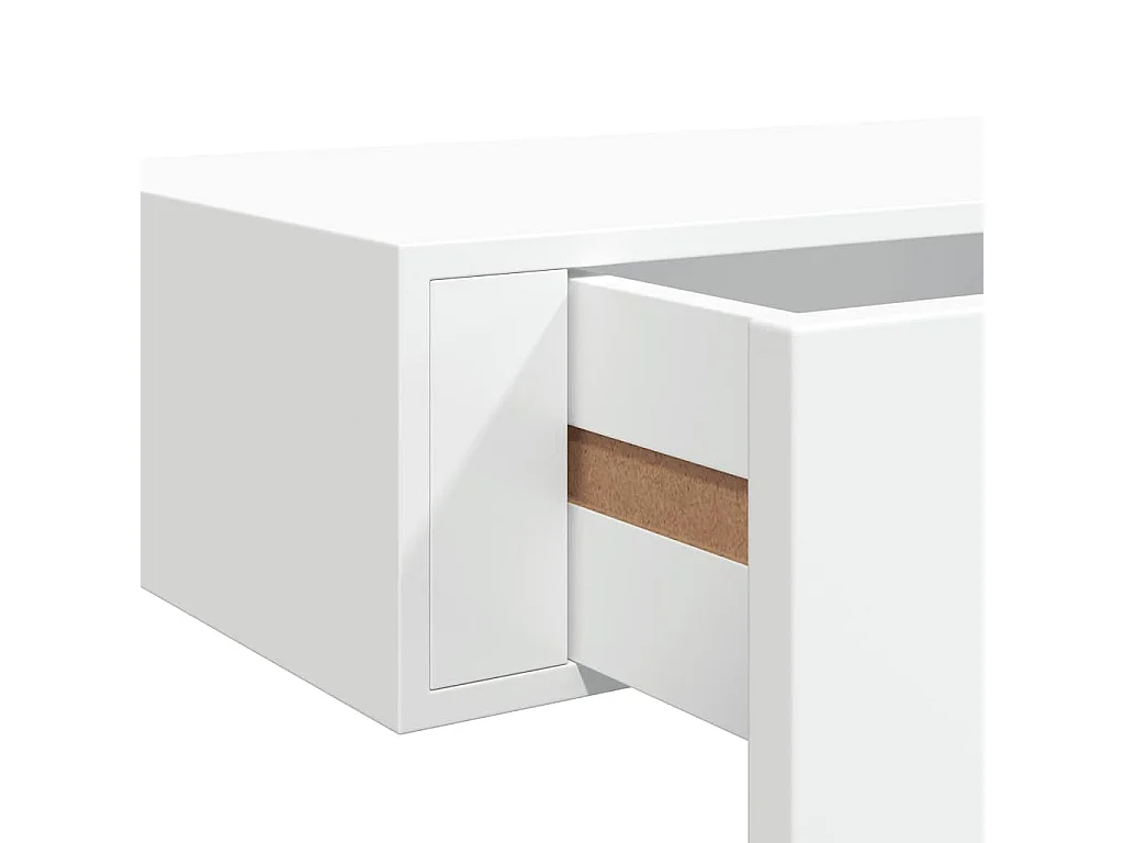 Étagère à tiroir murale Blanc 60x23,5x10 cm MDF
