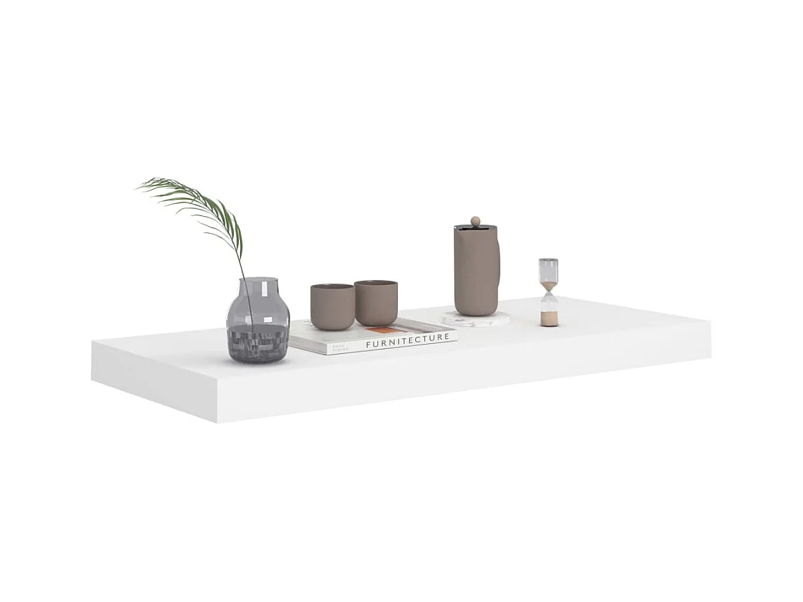 Mensole da parete sospese 4 pezzi bianche 60x23,5x3,8 cm MDF