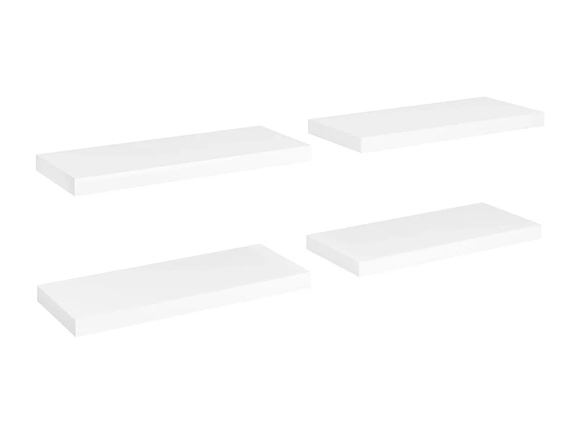 Étagères murales flottantes 4 pcs blanc 60x23,5x3,8 cm MDF