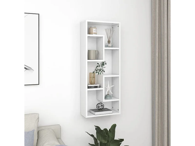 Witte wandplank 36x16x90 cm Technisch hout