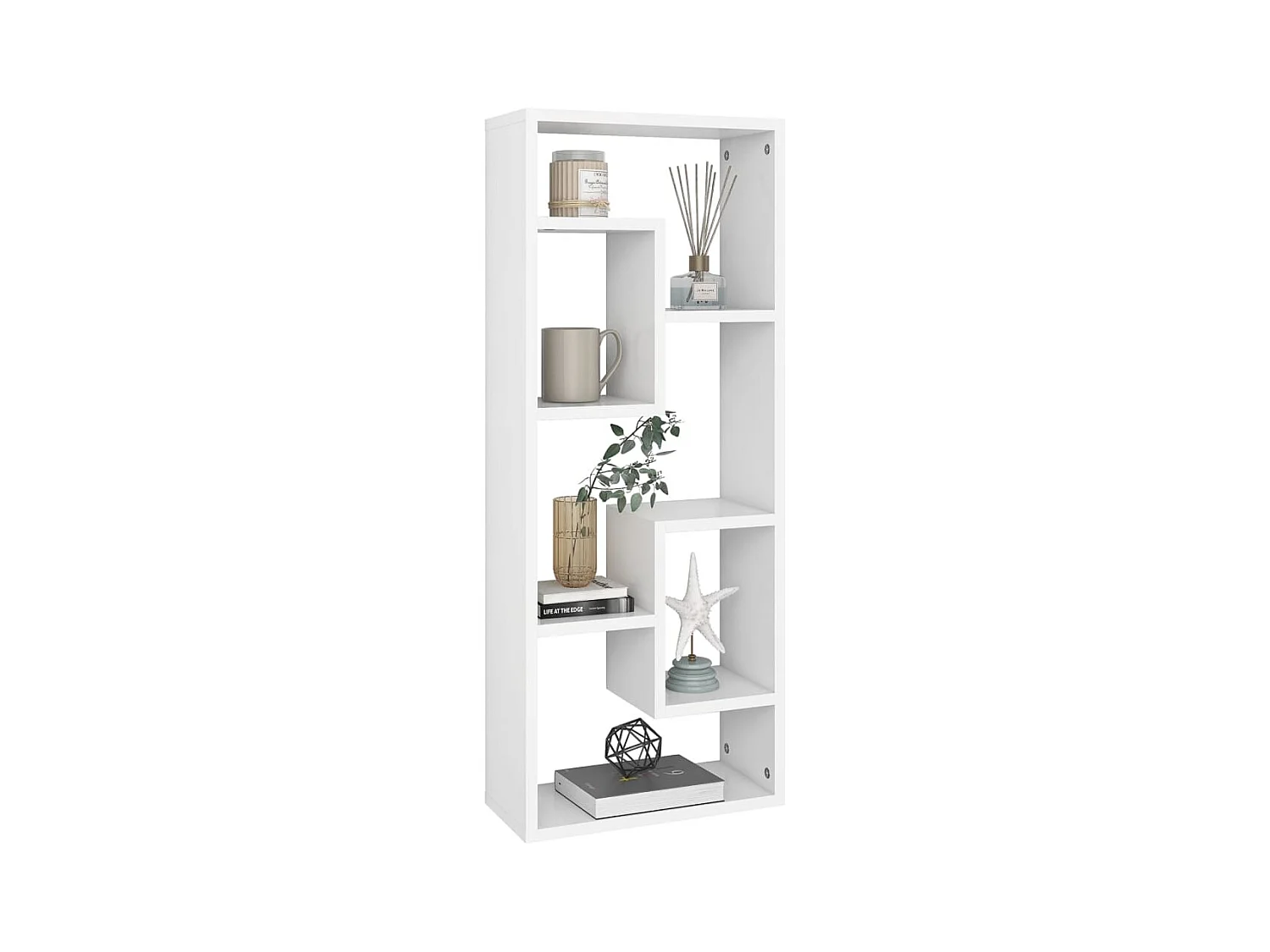 Weißes Wandregal 36x16x90 cm Holzwerkstoff