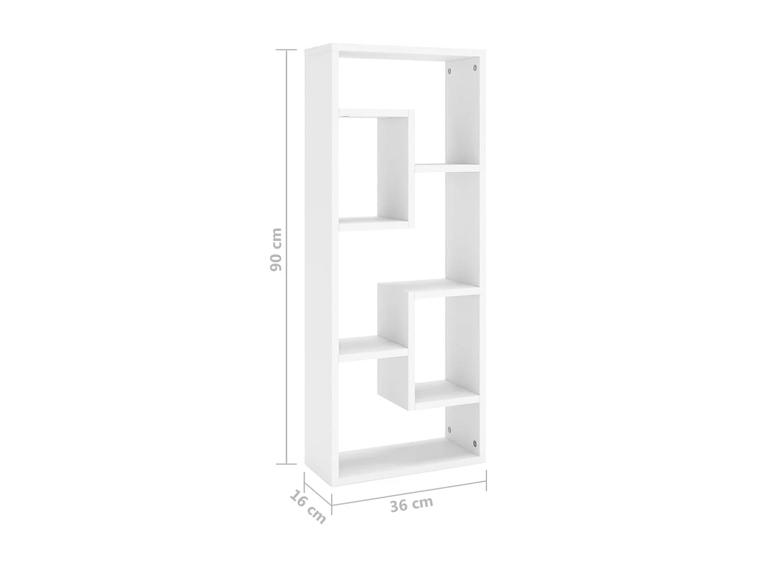 Étagère murale Blanc 36x16x90 cm Bois d'ingénierie