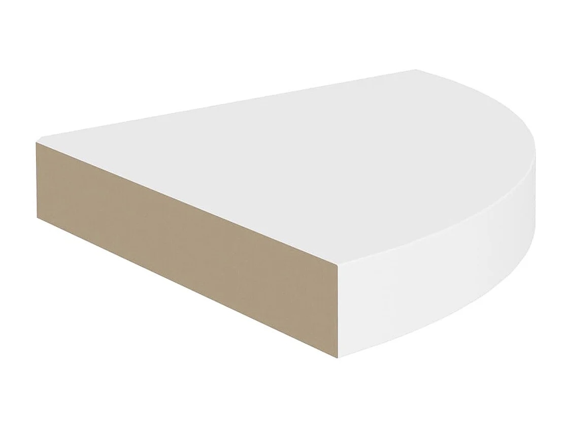Étagères d'angle flottantes 4 pcs blanc 25x25x3,8 cm MDF