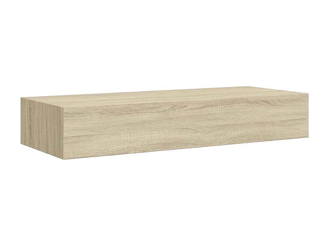 Étagère à tiroir murale chêne 60x23,5x10 cm MDF