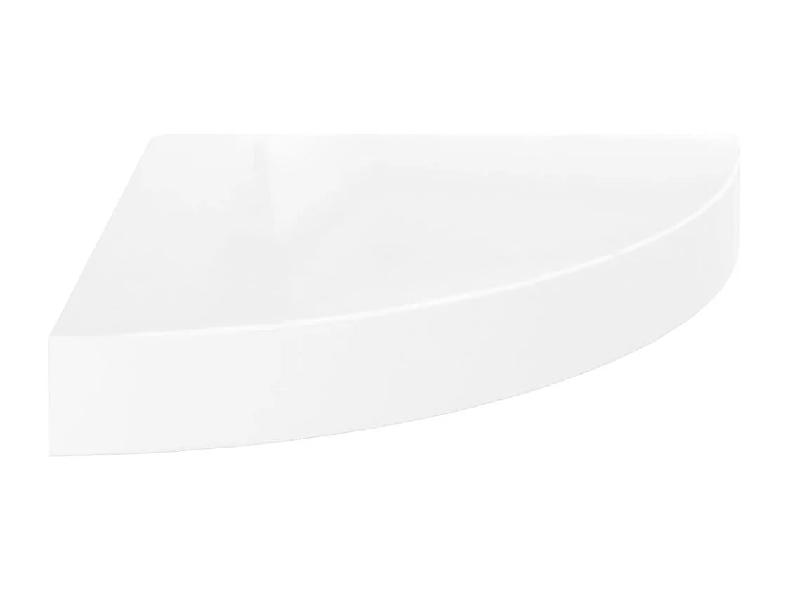 Mensole angolari sospese 4 pezzi Bianco lucido 25x25x3,8 cm MDF