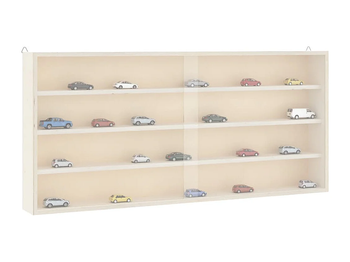 Vitrina de colección de madera con puertas 80x8,5x37 cm