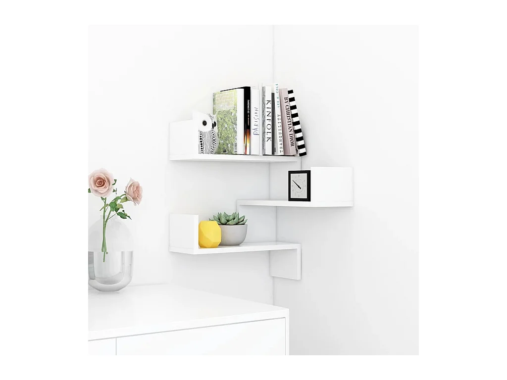 Mensola angolare a parete Bianco 40x40x50 cm in legno ingegnerizzato