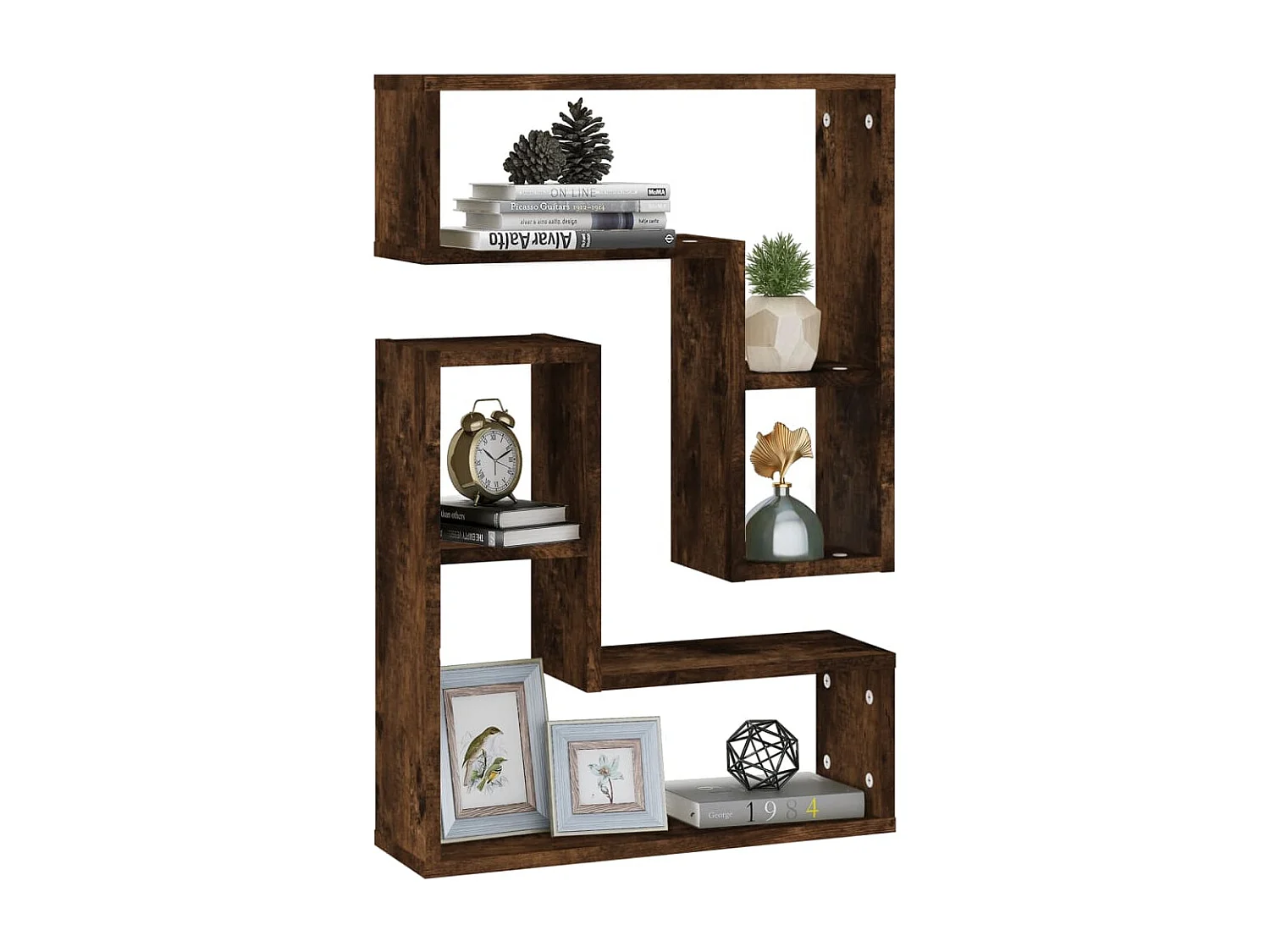 Mensole da parete 2 pz Rovere affumicato 50x15x50 cm Legno composito