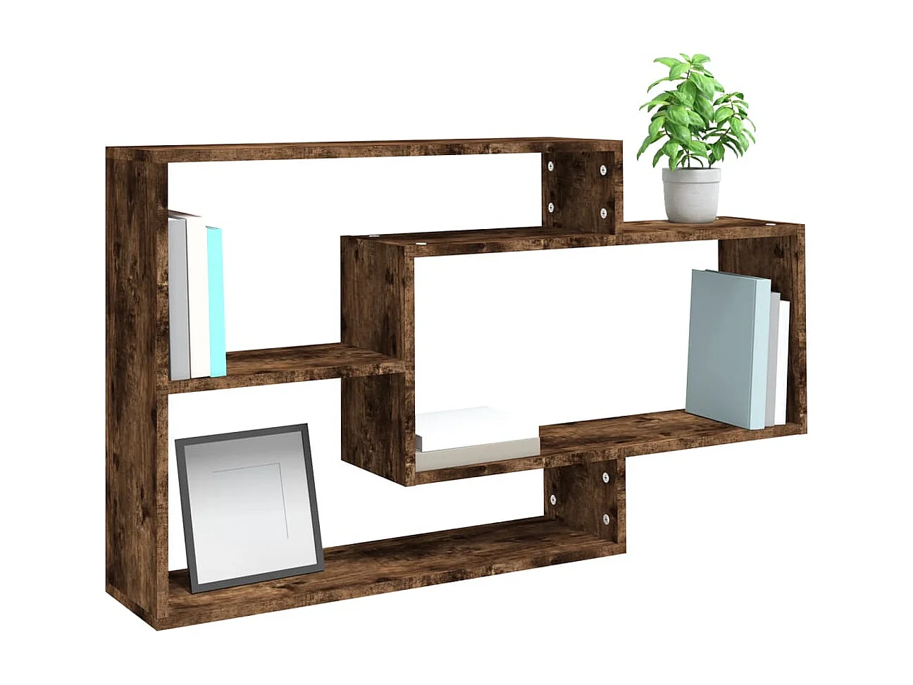 Étagère murale chêne fumé 104x20x58,5 cm bois d'ingénierie