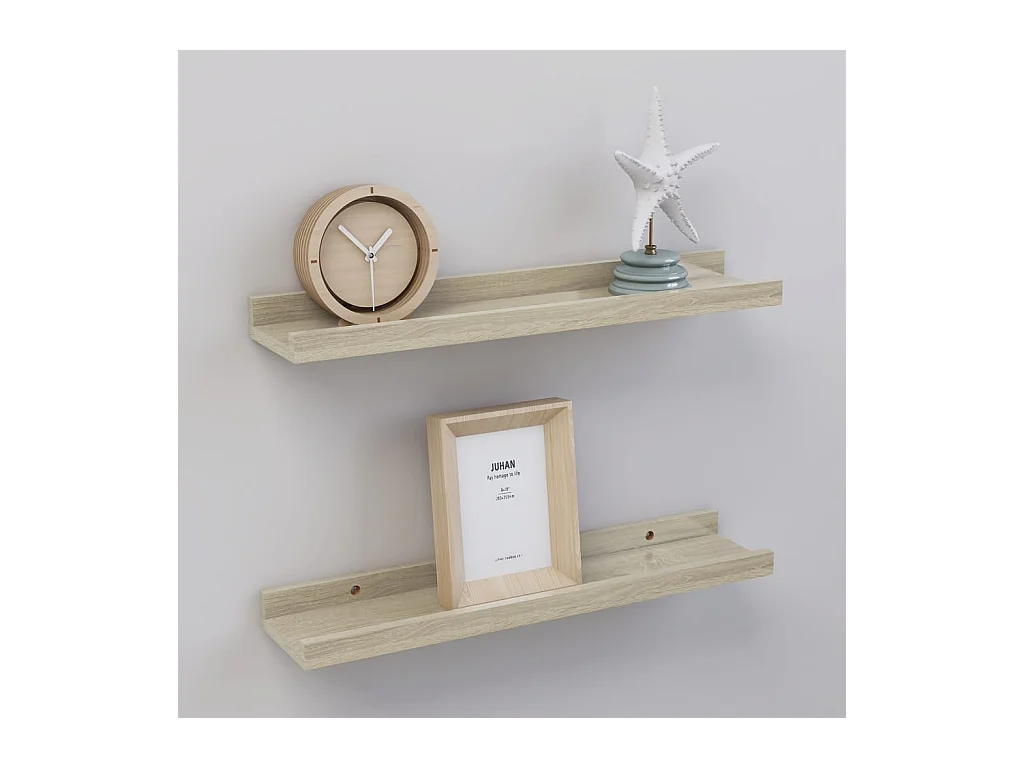 Étagères murales 2 pcs Chêne Sonoma 40x9x3 cm