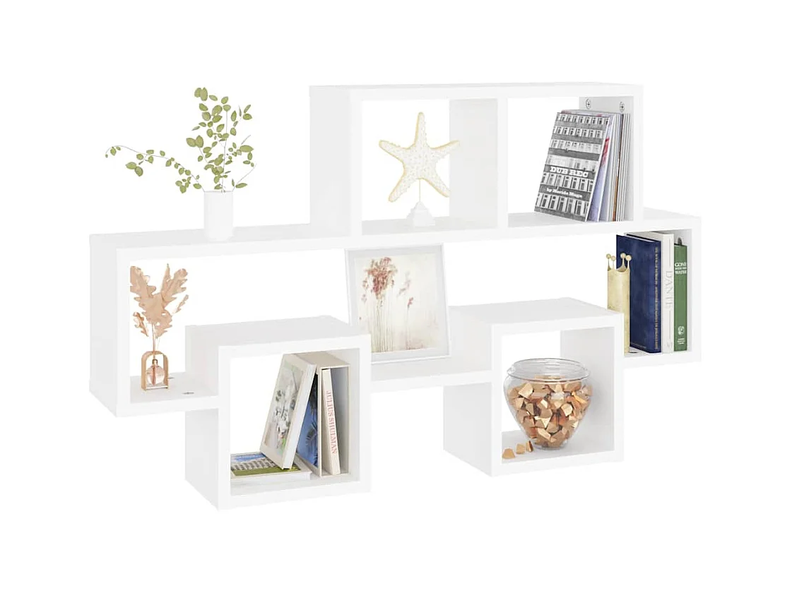 Mensola da parete a forma di auto Bianco 82x15x51 cm Legno composito