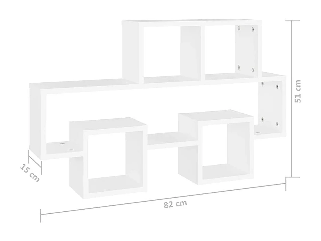 Étagère murale forme d'auto Blanc 82x15x51 cm Bois d’ingénierie