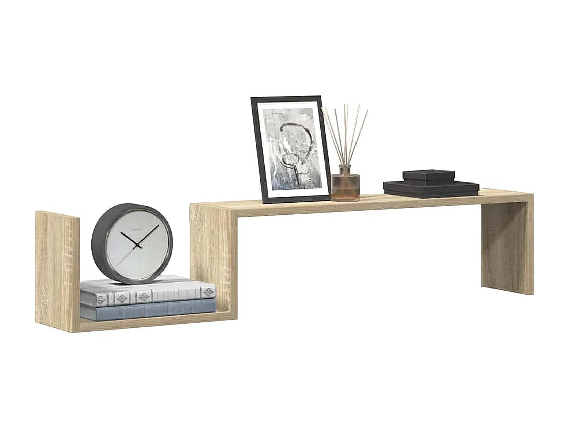 Étagères murales 2 pcs chêne sonoma 100x15x20cm bois ingénierie
