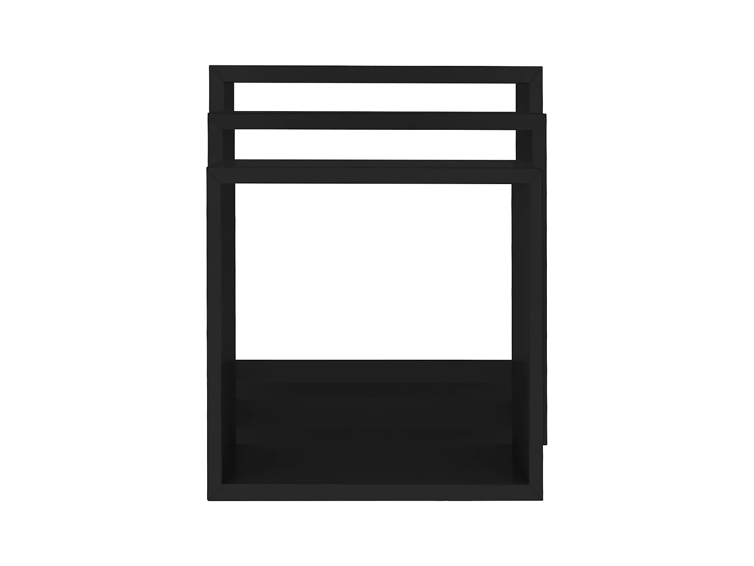 Étagères murales sous forme de cube 3 pcs Noir MDF